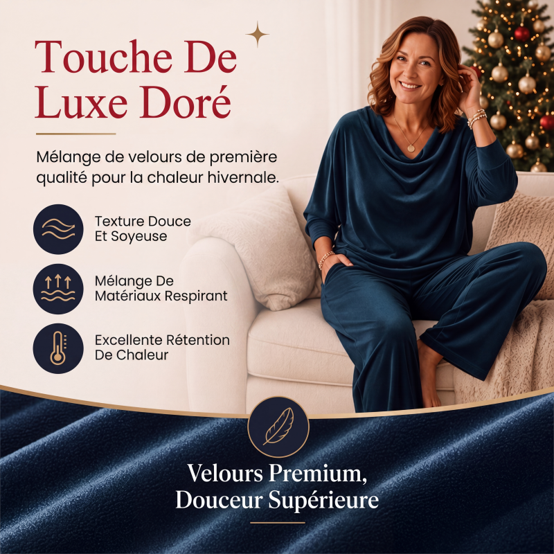 Ensemble pour femme : haut à col en bénitier et pantalon large