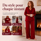 Ensemble pour femme : haut à col en bénitier et pantalon large