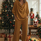 Ensemble pour femme : haut à col en bénitier et pantalon large