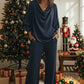 Ensemble pour femme : haut à col en bénitier et pantalon large