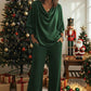 Ensemble pour femme : haut à col en bénitier et pantalon large