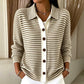 Cardigan en maille rayée pour femme