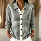 Cardigan en maille rayée pour femme