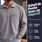Pull décontracté à col demi-zip côtelé pour homme