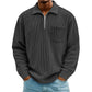 Pull décontracté à col demi-zip côtelé pour homme