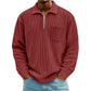 Pull décontracté à col demi-zip côtelé pour homme