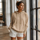 Sweat à capuche en velours côtelé pour femmes avec poches