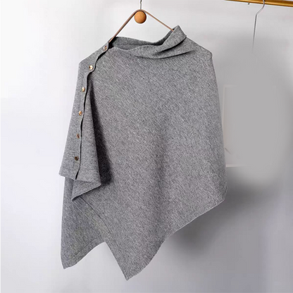 Poncho élégant pour femme avec boutons latéraux