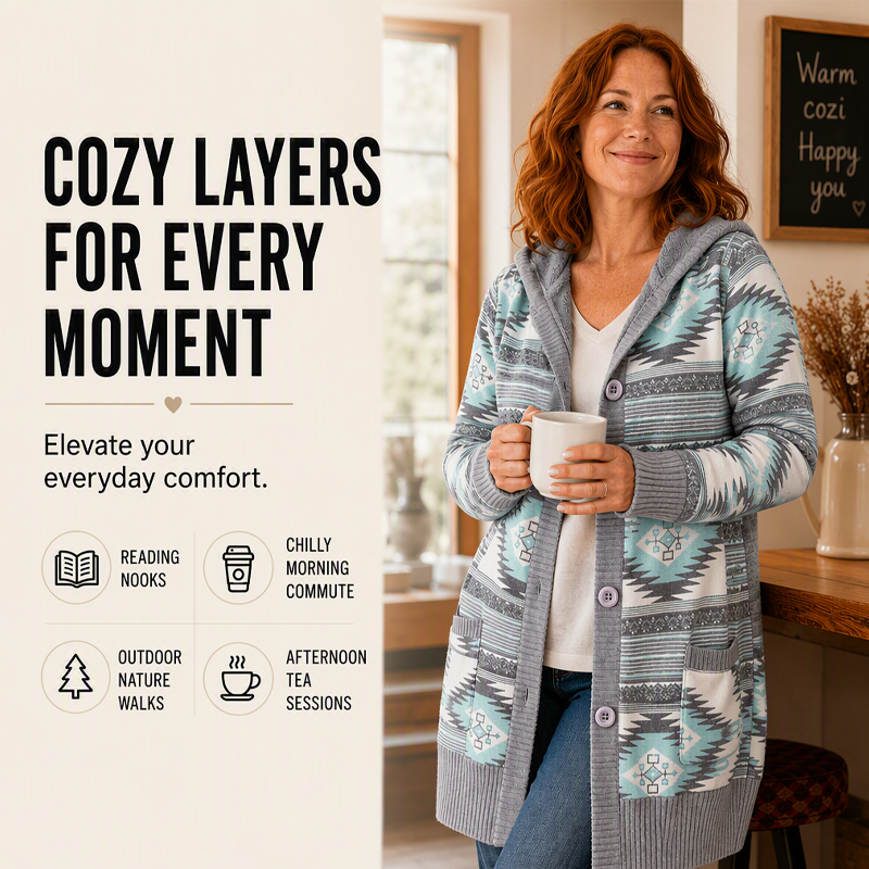 Cardigan en tricot à capuche doublé de peluche pour femme