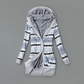 Cardigan en tricot à capuche doublé de peluche pour femme