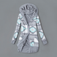 Cardigan en tricot à capuche doublé de peluche pour femme