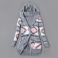 Cardigan en tricot à capuche doublé de peluche pour femme
