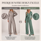Combinaison à manches longues et col V pour femme avec ceinture