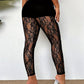 Pantalon pour femme en maille de dentelle transparente et sexy