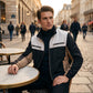 Veste à col montant bicolore pour homme