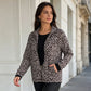 Veste à imprimé léopard zippée pour femme