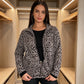 Veste à imprimé léopard zippée pour femme