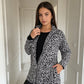 Veste à imprimé léopard zippée pour femme