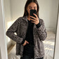 Veste à imprimé léopard zippée pour femme