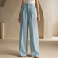 Pantalon de costume taille haute jambe large pour femme