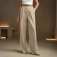 Pantalon de costume taille haute jambe large pour femme