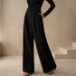 Pantalon de costume taille haute jambe large pour femme