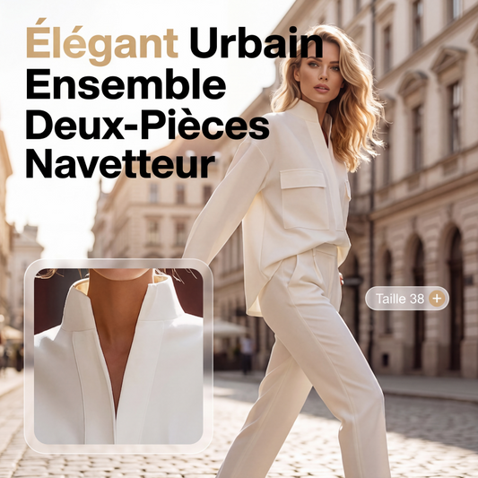 Ensemble élégant composé d'un haut à manches longues et d'un pantalon