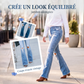 Jean flare taille haute détruit pour femme