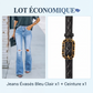 Jean flare taille haute détruit pour femme