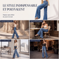 Jeans taille haute jambes larges pour femme