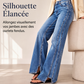 Jeans taille haute jambes larges pour femme