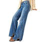 Jeans taille haute jambes larges pour femme