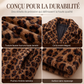 Manteau pour femme en fausse fourrure à motif léopard tendance