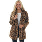 Manteau pour femme en fausse fourrure à motif léopard tendance