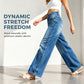 Jeans extensibles à jambes larges pour femme