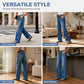 Jeans extensibles à jambes larges pour femme