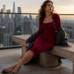 Robe bodycon en maille côtelée pour femme avec cardigan court