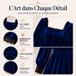 Robe vintage en velours à col carré pour femme