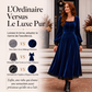 Robe vintage en velours à col carré pour femme