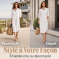 Robe chemise oversize pour femme en coton et lin avec poches