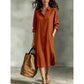 Robe chemise oversize pour femme en coton et lin avec poches