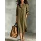 Robe chemise oversize pour femme en coton et lin avec poches