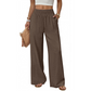 Pantalon taille haute pour femme à imprimé léopard