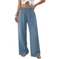 Pantalon taille haute pour femme à imprimé léopard