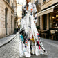 Robe longue pour femme à imprimé graffiti artistique