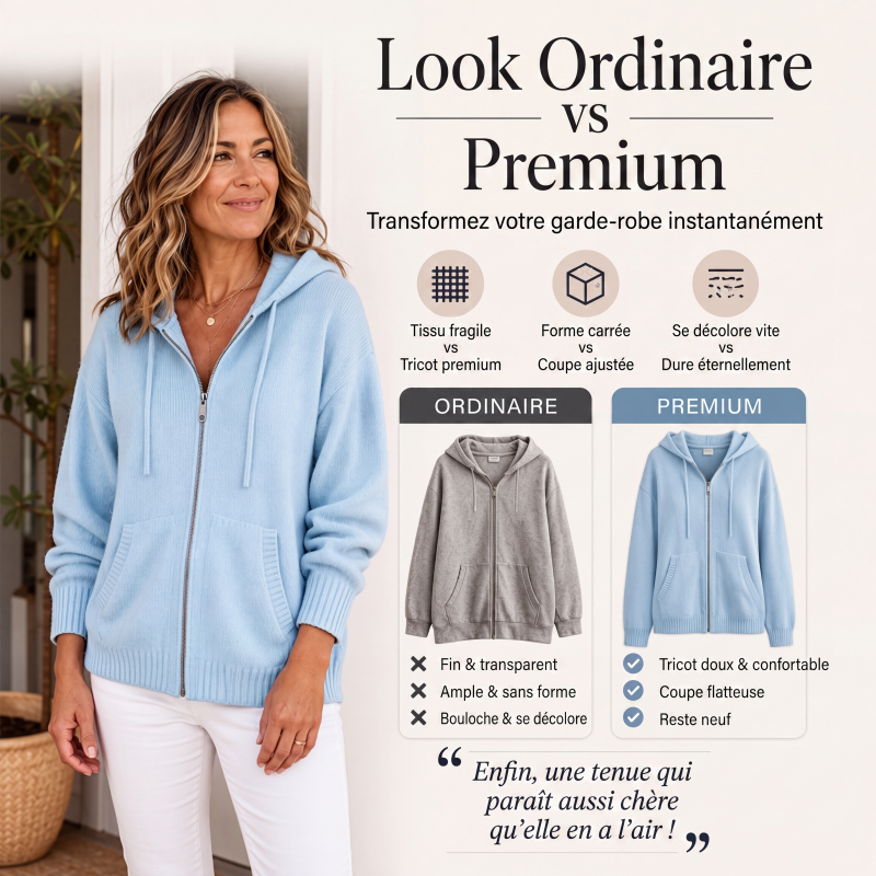Cardigan en maille à capuche ample pour femme