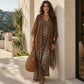 Ensemble robe longue fluide chic et cache-maillot pour femme