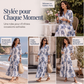 Robe longue pour femme à imprimé floral