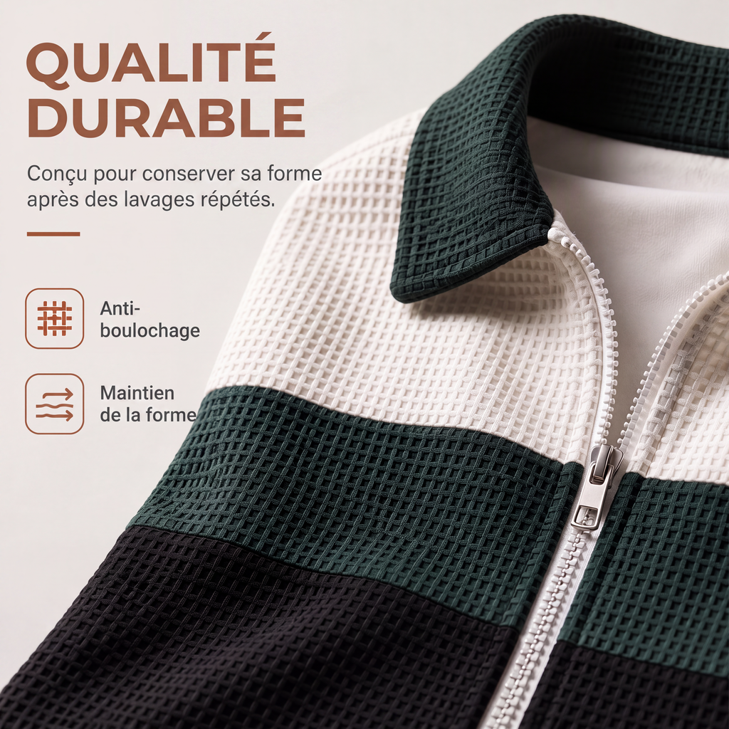 Ensemble veste à fermeture éclair complète et pantalon pour homme