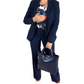 Ensemble tailleur 3 pièces pour femme : blazer, haut et pantalon